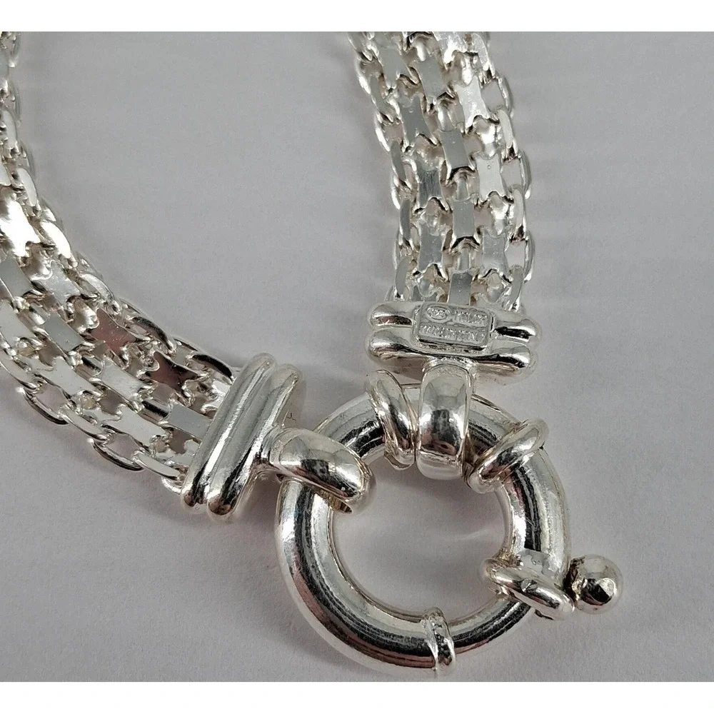 Vintage Sterling Silver 8mm Silver X Link Flat Chain 16